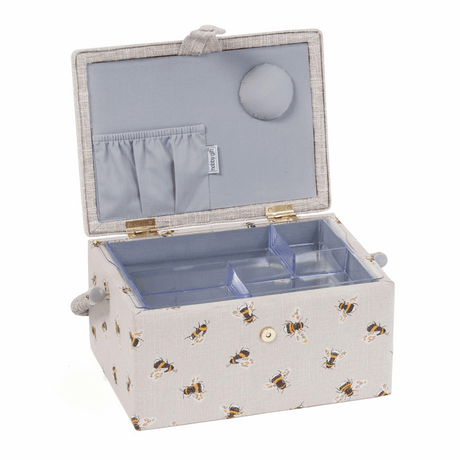 Embroidered Bee Sewing Box - Medium