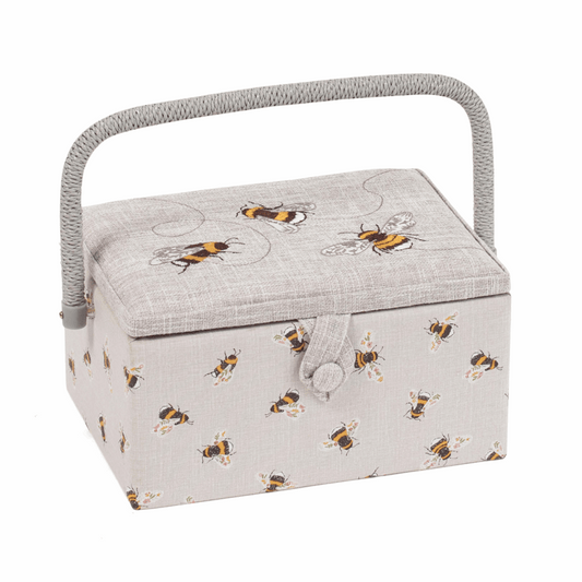 Embroidered Bee Sewing Box - Medium