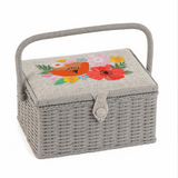 Wildflowers Sewing Box with Embroidered Lid - Medium