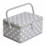 Grey Spot Sewing Box - Medium