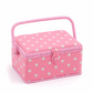 Flamingo Polka Dot Sewing Box - Medium