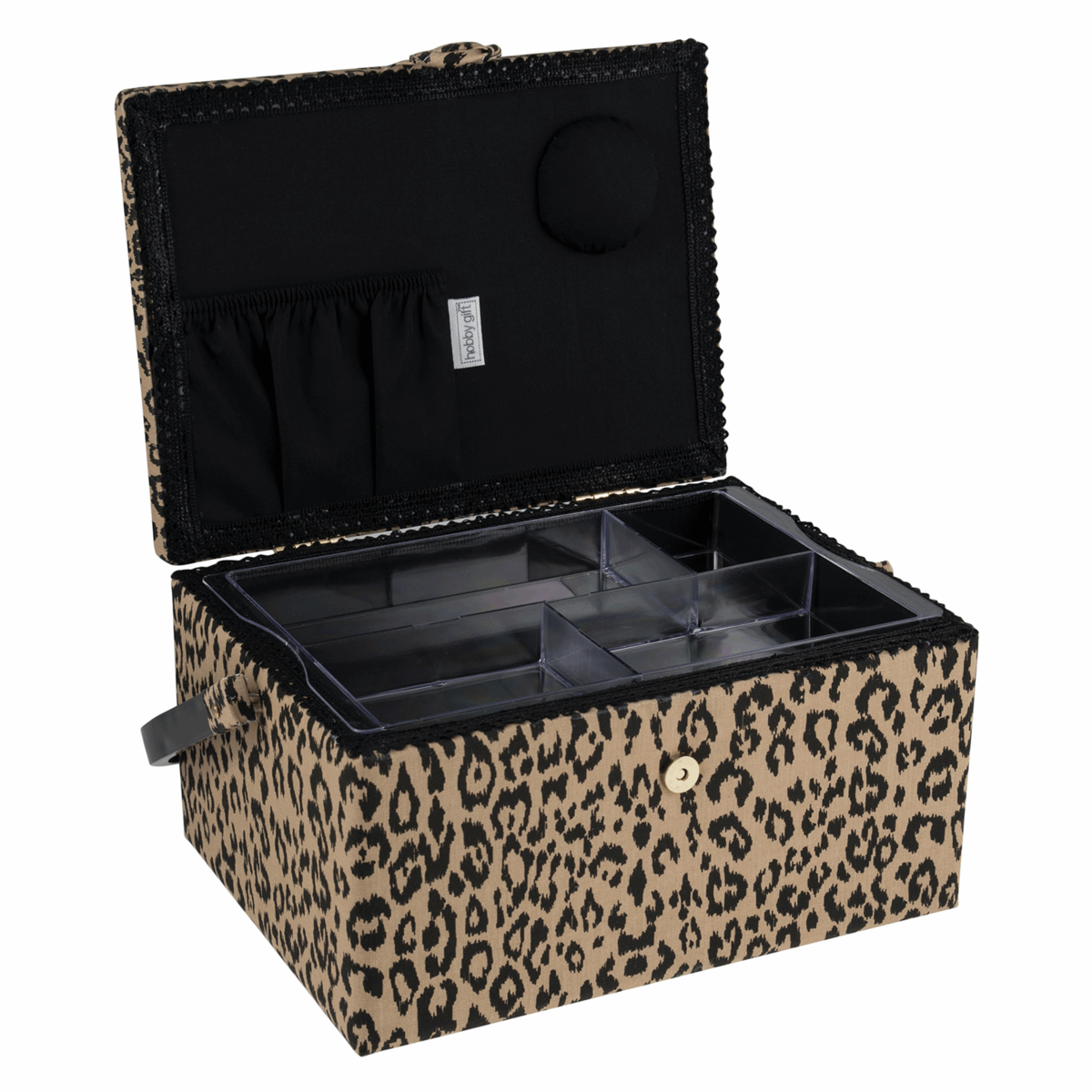 Brown Leopard Sewing Box - Medium