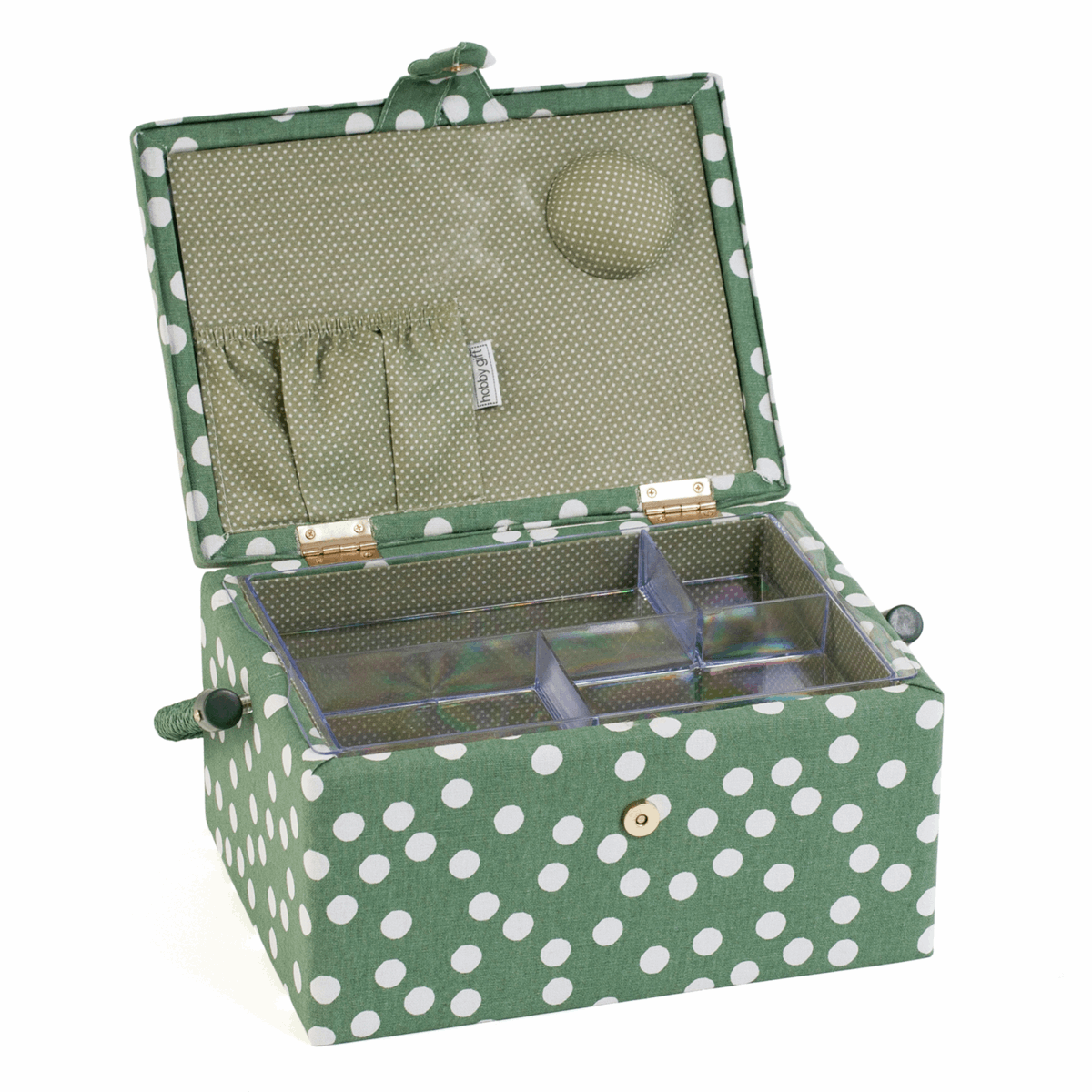 Khaki Spot Sewing Box - Medium