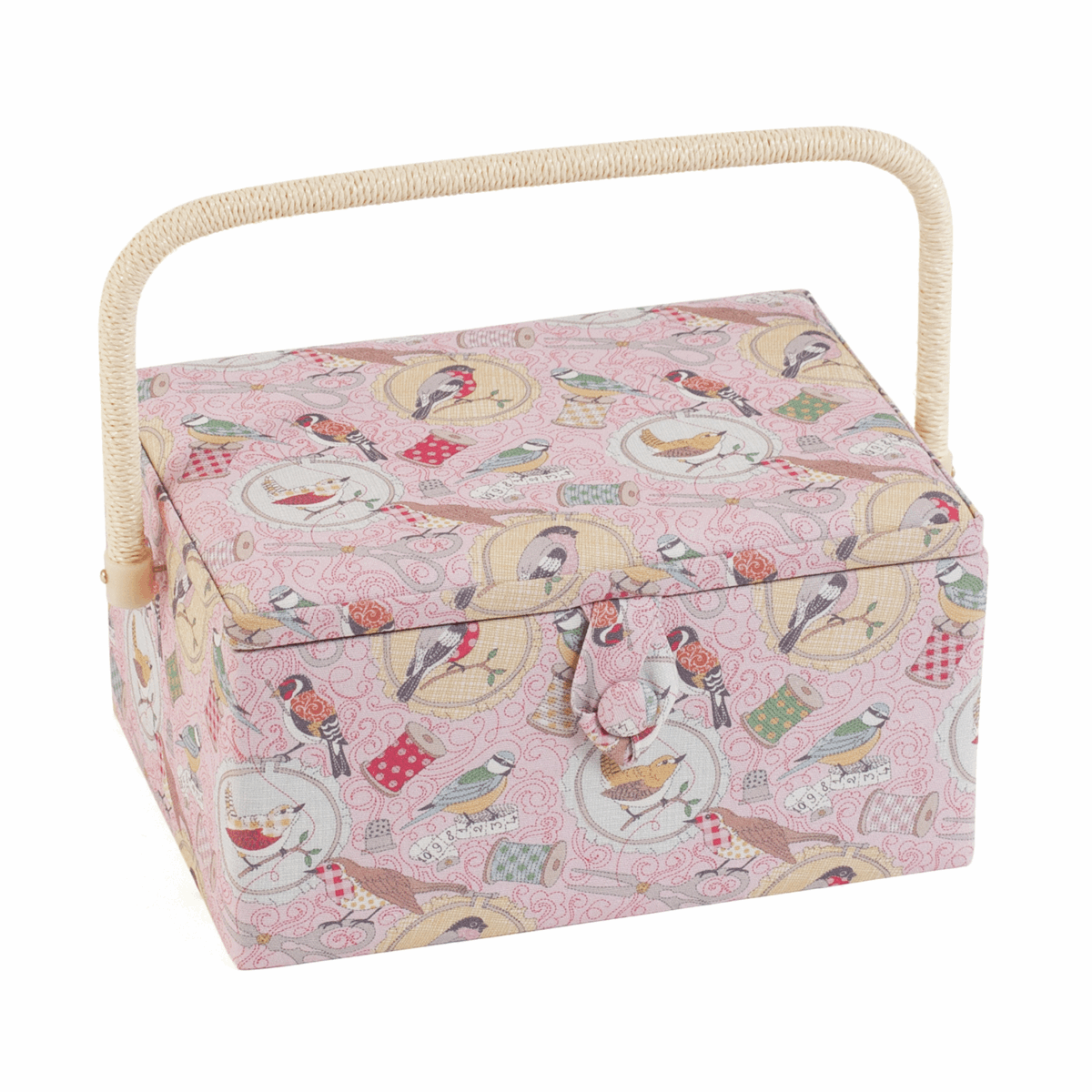 Birds on Bobbin Sewing Box - Medium