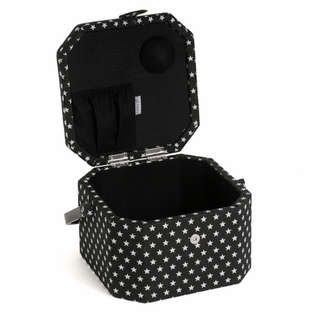 Octagonal Black Star Sewing Box - Medium