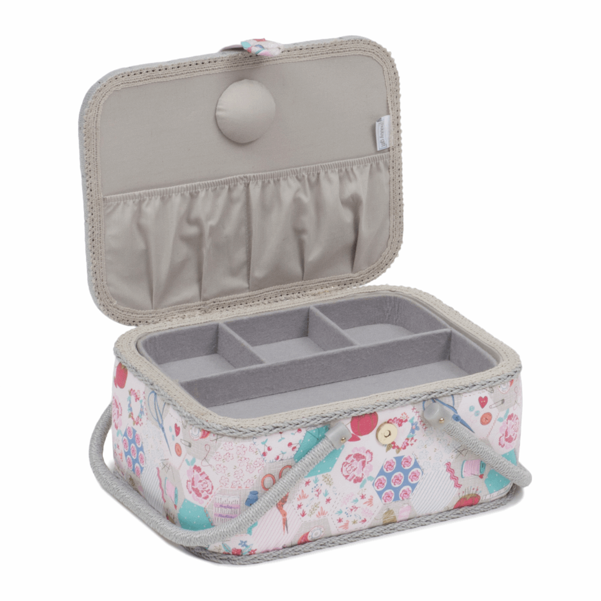 Notions Sewing Box with Twin Handle - Medium Oval