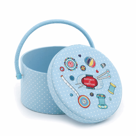 Notions Embroidered Sewing Box - Small Round