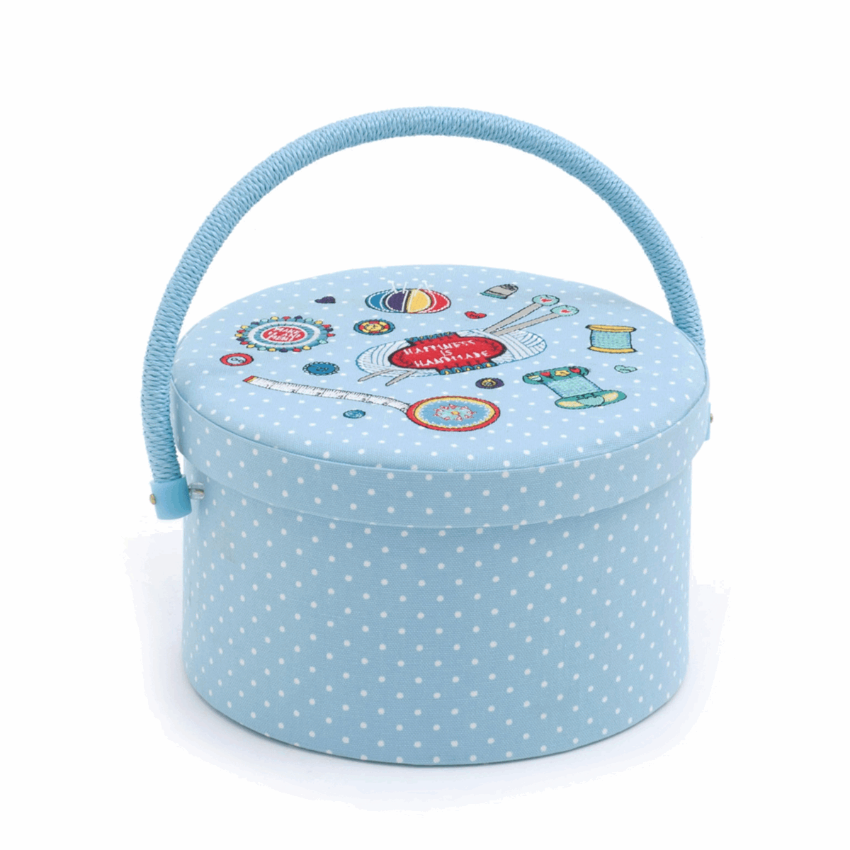 Notions Embroidered Sewing Box - Small Round