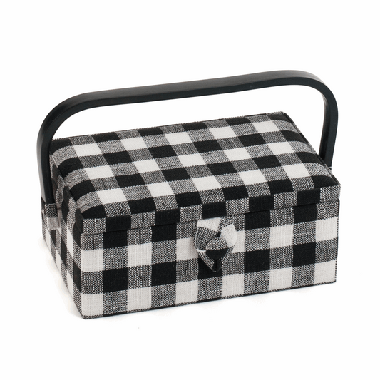 Monochrome Gingham Sewing Box - Small Rectangle