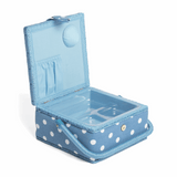 Denim Spot Sewing Box - Small Square