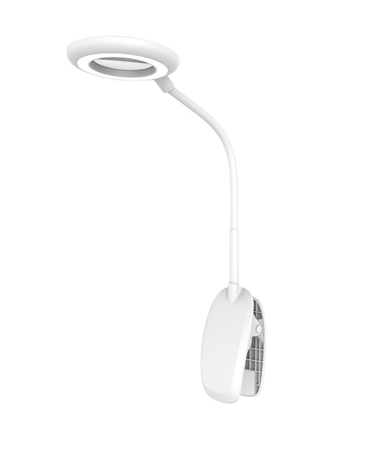 Native Lighting - White Clip On Magnifier (1.3X magnification lens surrounded by daylight LEDs with 3 step dimmer technology)