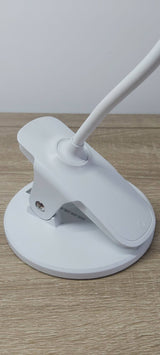 Native Lighting - White Clip On Mini Light (Flexible Gooseneck with 3 colour temperatures and 3 step dimmer technology)