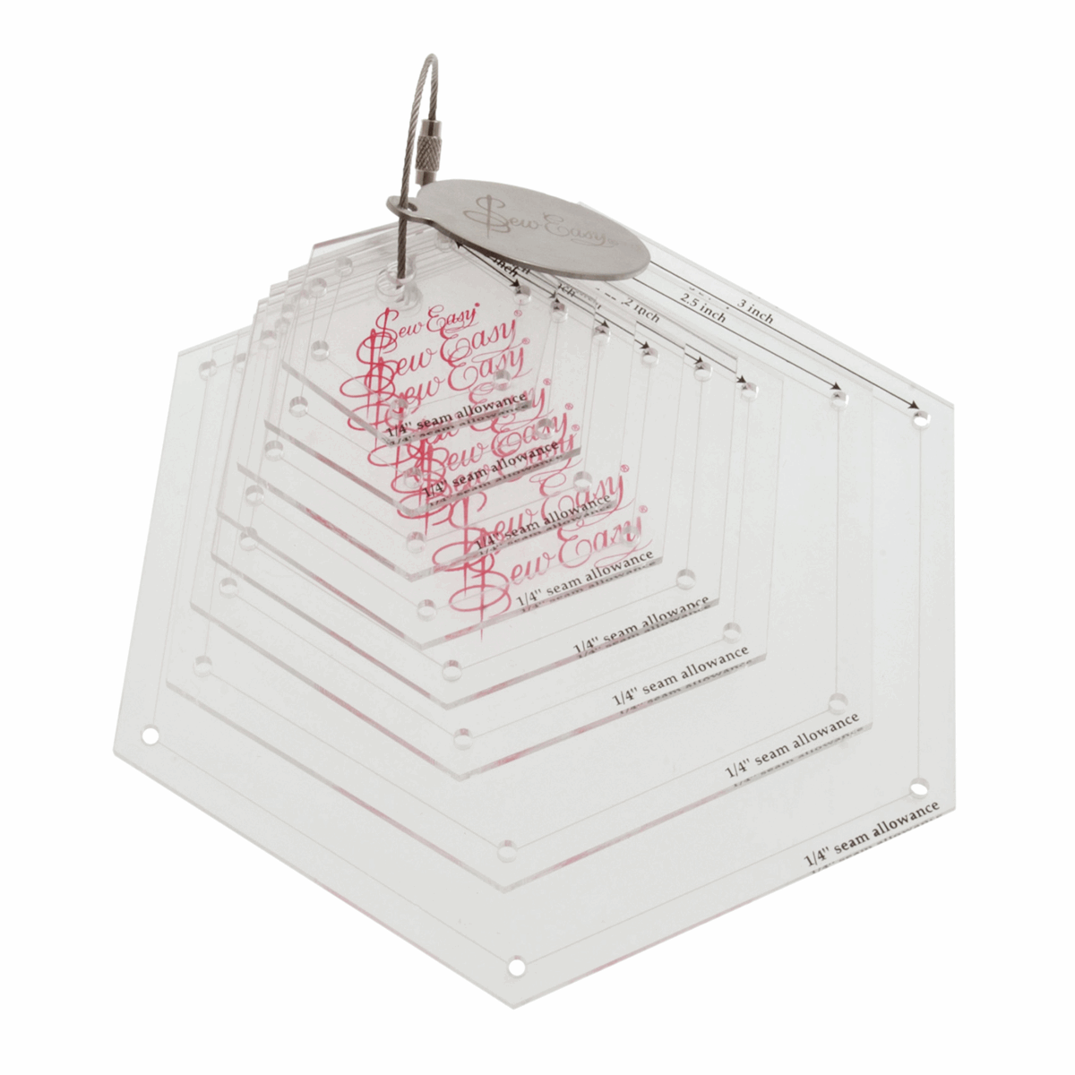 Sew Easy Mini Hexagons Template Set - 8 Assorted Sizes