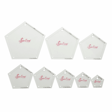 Sew Easy Mini Pentagon Template Set - 8 Assorted Sizes