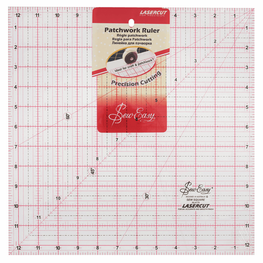 Sew Easy Square Quilting Ruler - 12.5 x12.5in