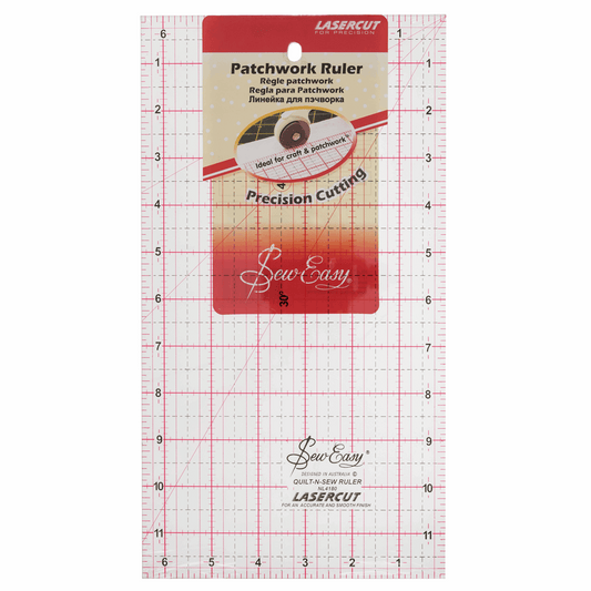 Sew Easy Quilting Patchwork Ruler - 12 x 6.5in