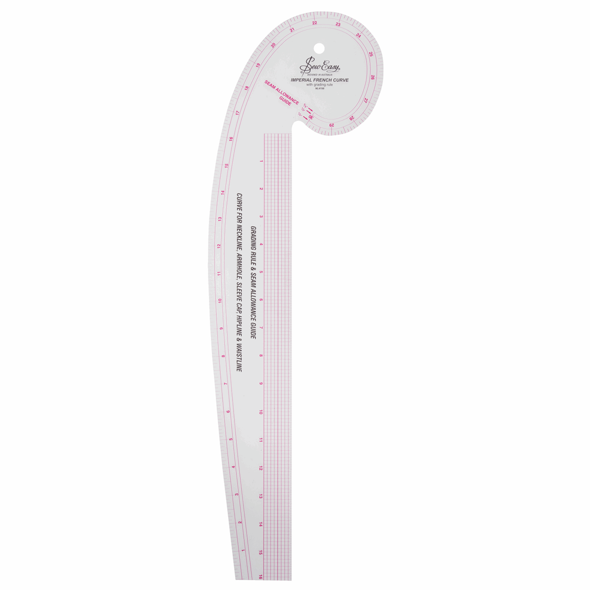 Sew Easy French Curve Ruler - Imperial