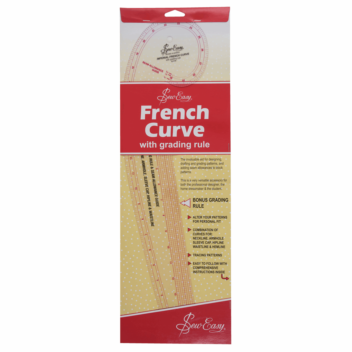 Sew Easy French Curve Ruler - Imperial