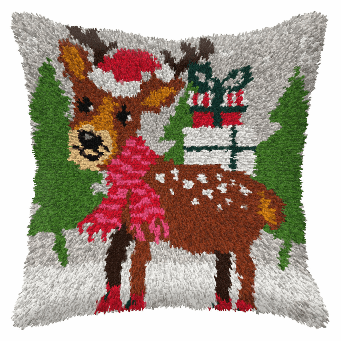 Latch Hook Cushion Kit - Large Reindeer