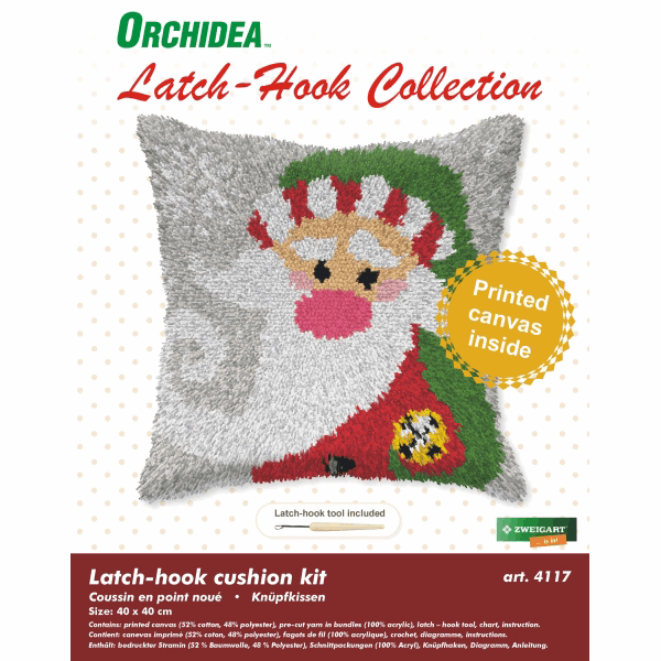 Latch Hook Cushion Kit - Large Santa Claus