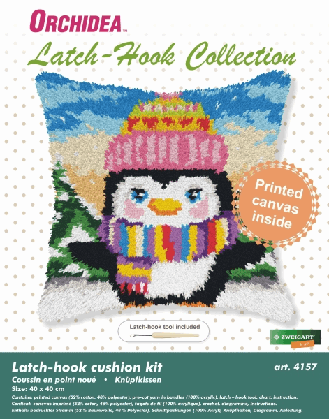 Latch Hook Cushion Kit - Penguin
