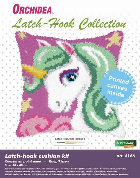 Latch Hook Cushion Kit - Unicorn