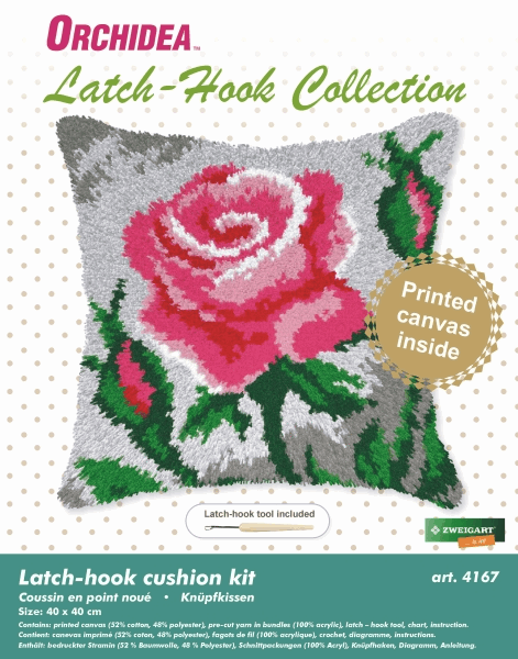Latch Hook Cushion Kit - Roses