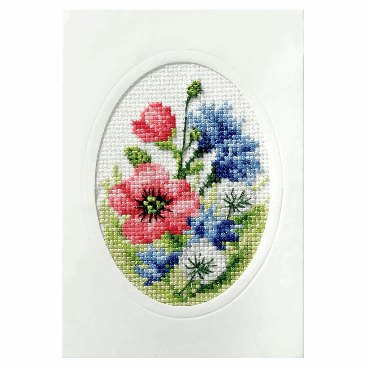 Cross Stitch Card Kit - Poppies
