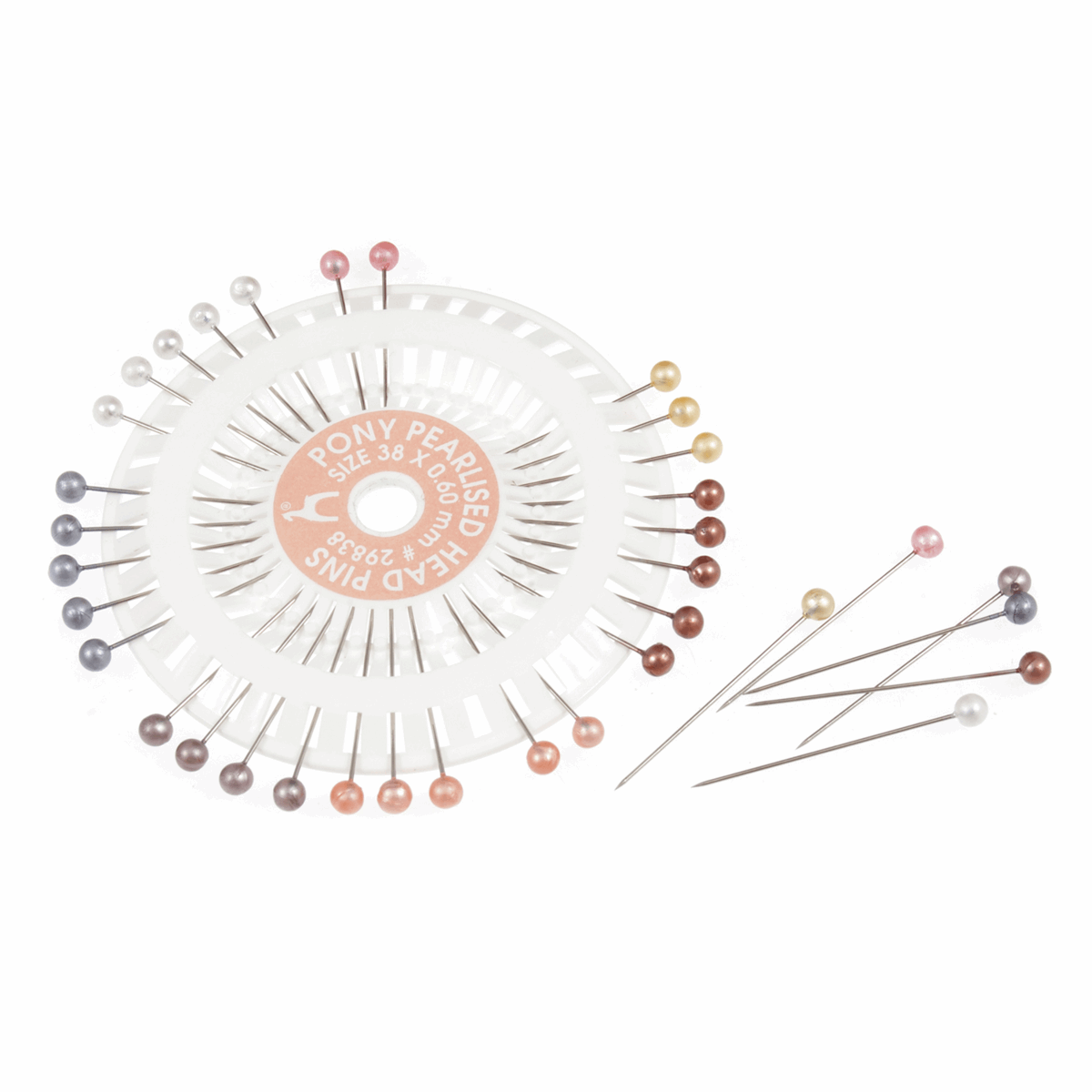PONY Rosette of Metalic Pearlised Head Pins - Assorted Colours