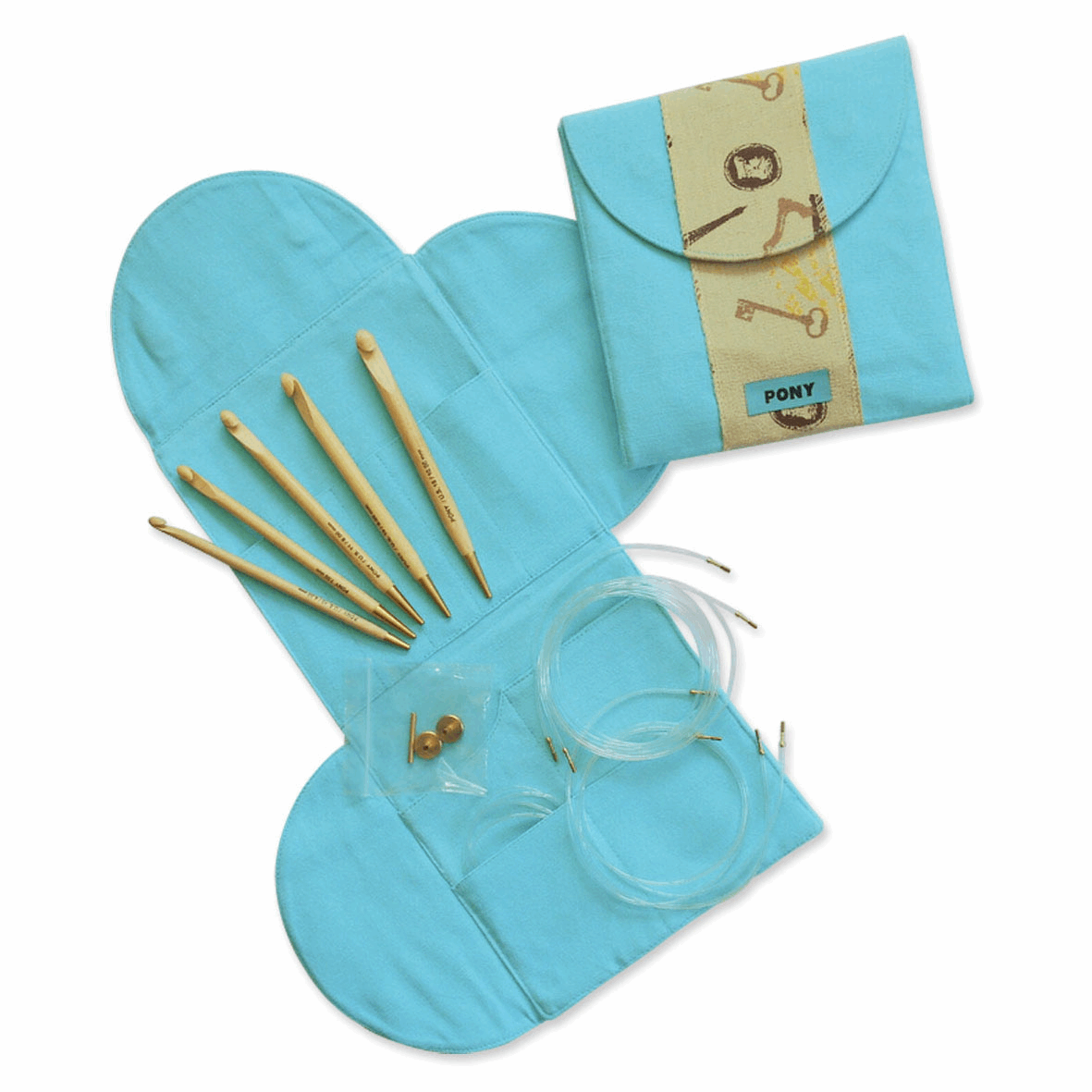 PONY Crochet Hook Set - Absolute, Blue Ribbon Maple 15cm