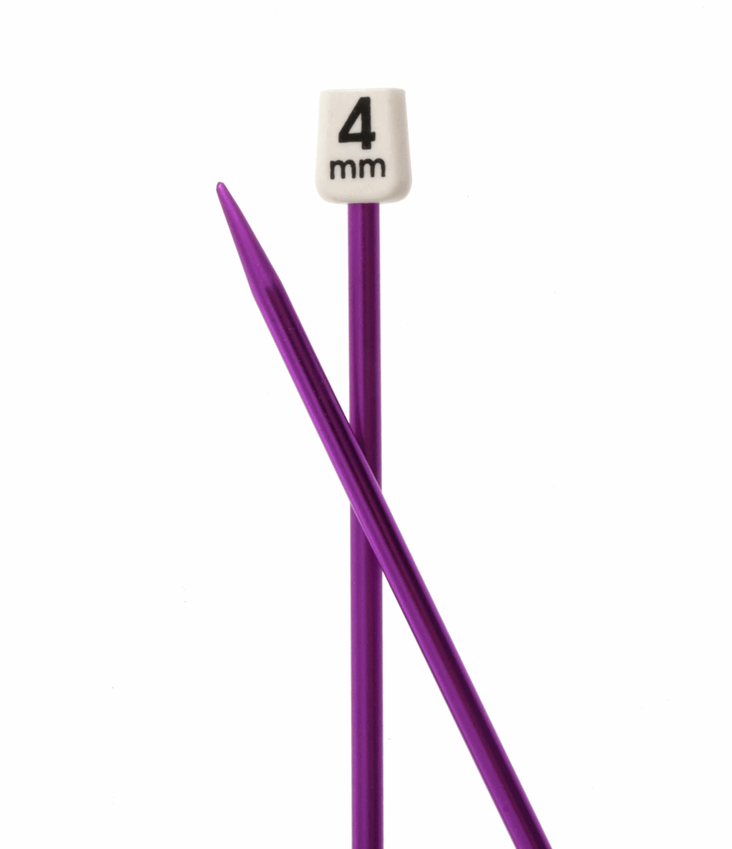 PONY Colour Single-Ended Aluminium Knitting Pins - 35cm x 4.00mm