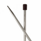 PONY 'Elan' Single-Ended Stainless Steel Knitting Pins with Rosewood Knob - 35cm x 5.50mm