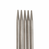 PONY 'Elan' Double-Ended Stainless Steel Knitting Pins - 20cm x 3.75mm (Set of 5)