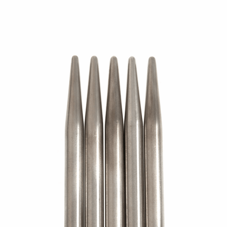 PONY 'Elan' Double-Ended Stainless Steel Knitting Pins - 20cm x 5.00mm (Set of 5)