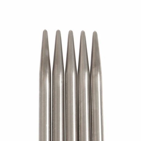 PONY 'Elan' Double-Ended Stainless Steel Knitting Pins (Set of 5) - 20cm x 6.50mm