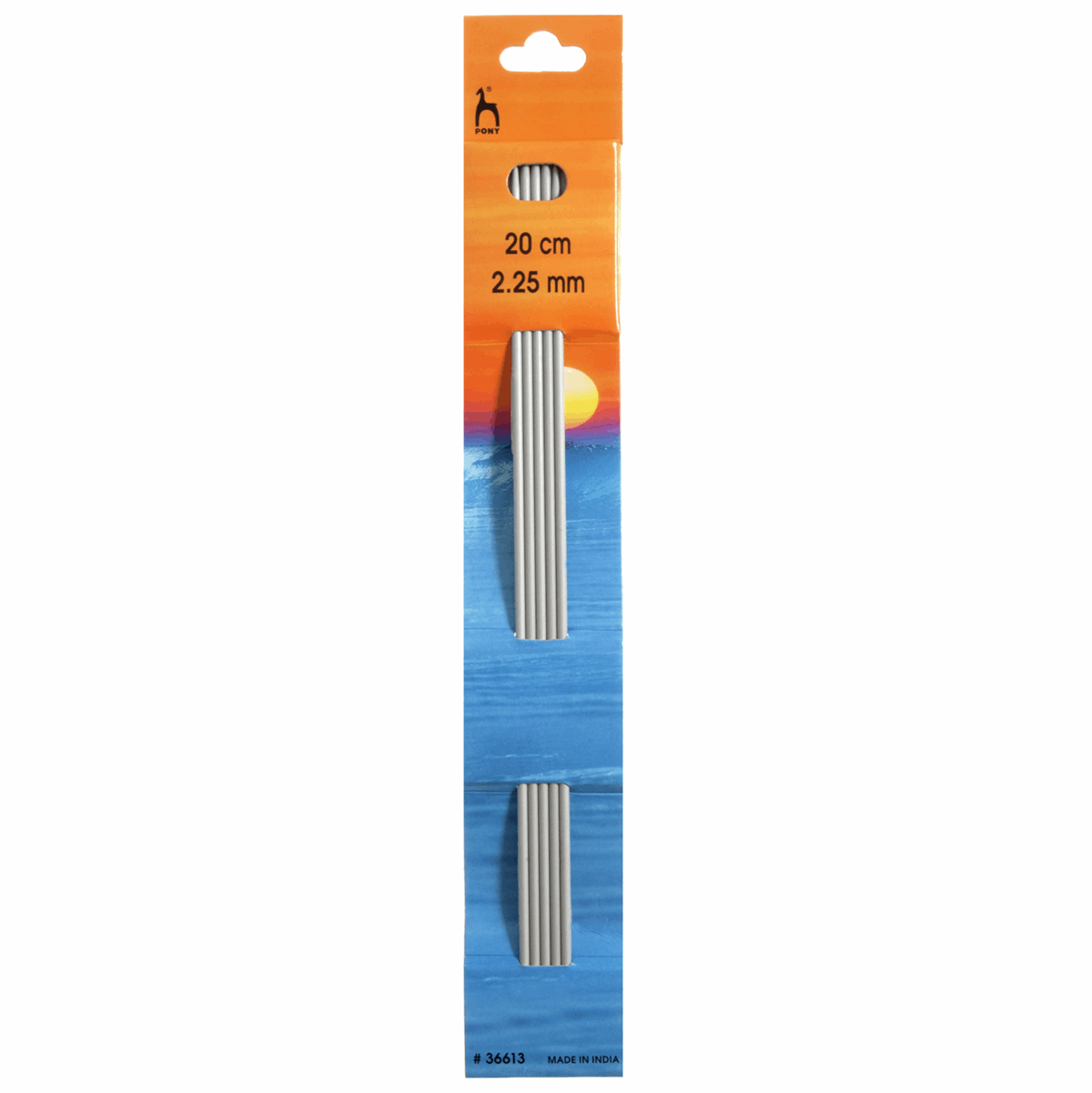 PONY Double-Ended Knitting Pins - 20cm x 2.25mm (Set of 5)