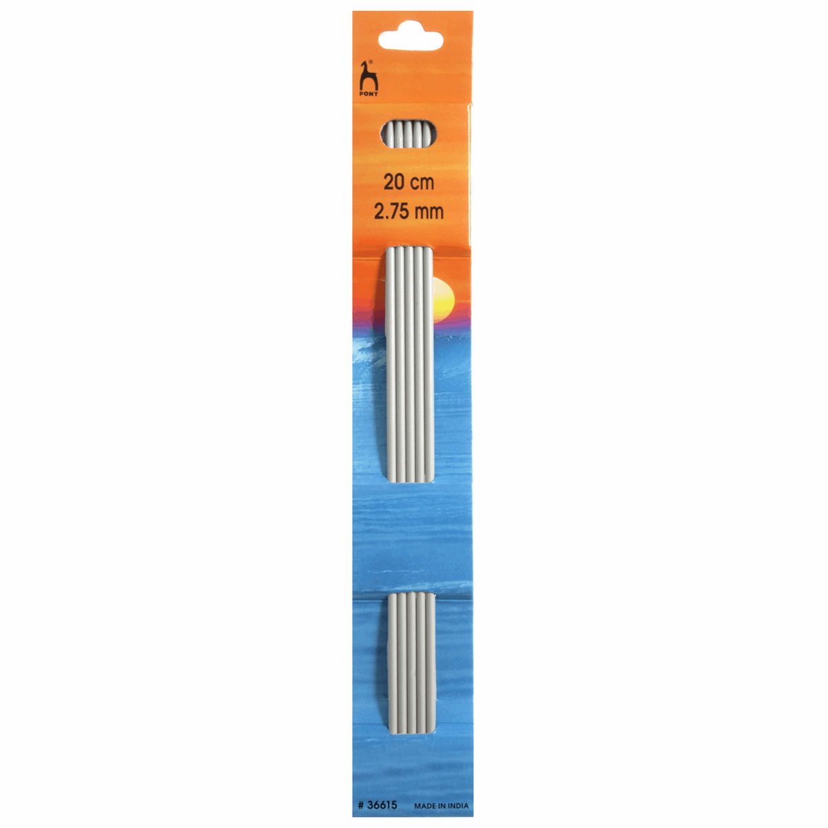 PONY Double-Ended Knitting Pins - 20cm x 2.75mm (Set of 5)