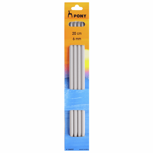 PONY Double-Ended Knitting Pins - 20cm x 6.00mm (Set of 4)