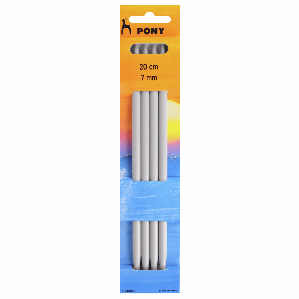 PONY Double-Ended Knitting Pins - 20cm x 7mm (Set of 4)