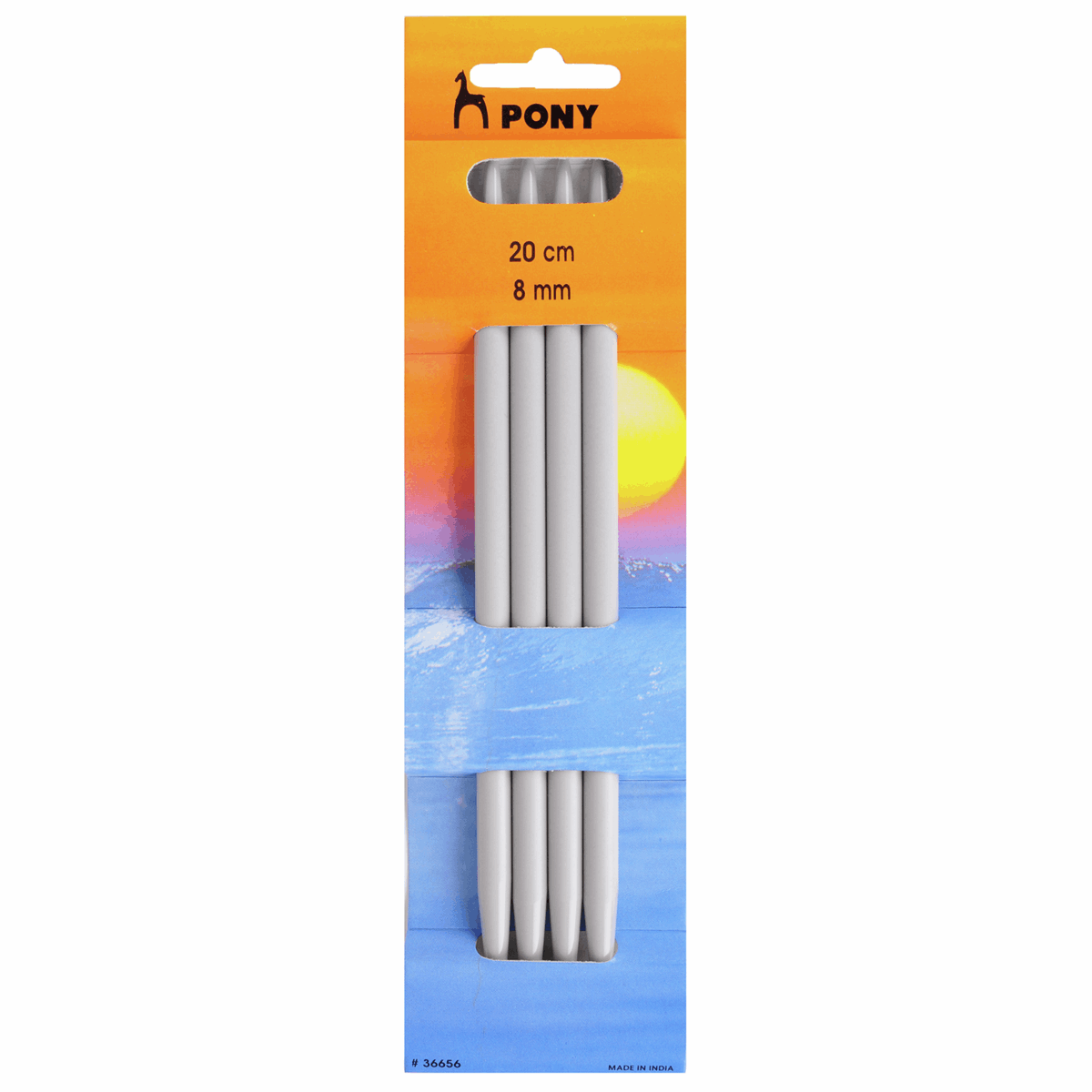 PONY Double-Ended Knitting Pins - 20cm x 8mm (Set of 4)