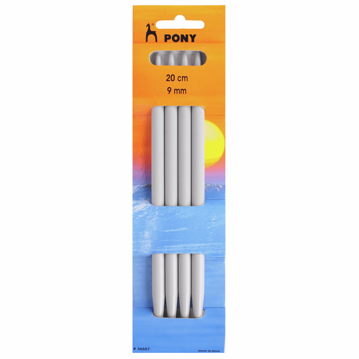 PONY Double-Ended Knitting Pins - 20cm x 9mm (Set of 4)
