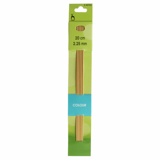 PONY Double-Ended Coloured Aluminium Knitting Pins - 20cm x 2.25mm (Set of 5)