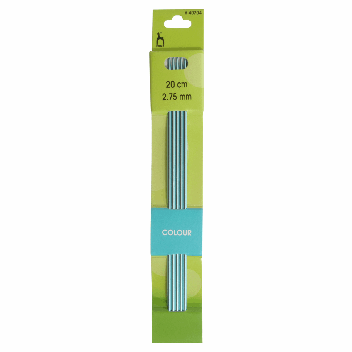 PONY Double-Ended Coloured Aluminium Knitting Pins - 20cm x 2.75mm (Set of 5)