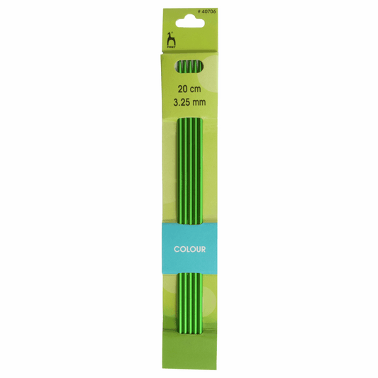 PONY Double-Ended Coloured Aluminium Knitting Pins - 20cm x 3.25mm (Set of 5)