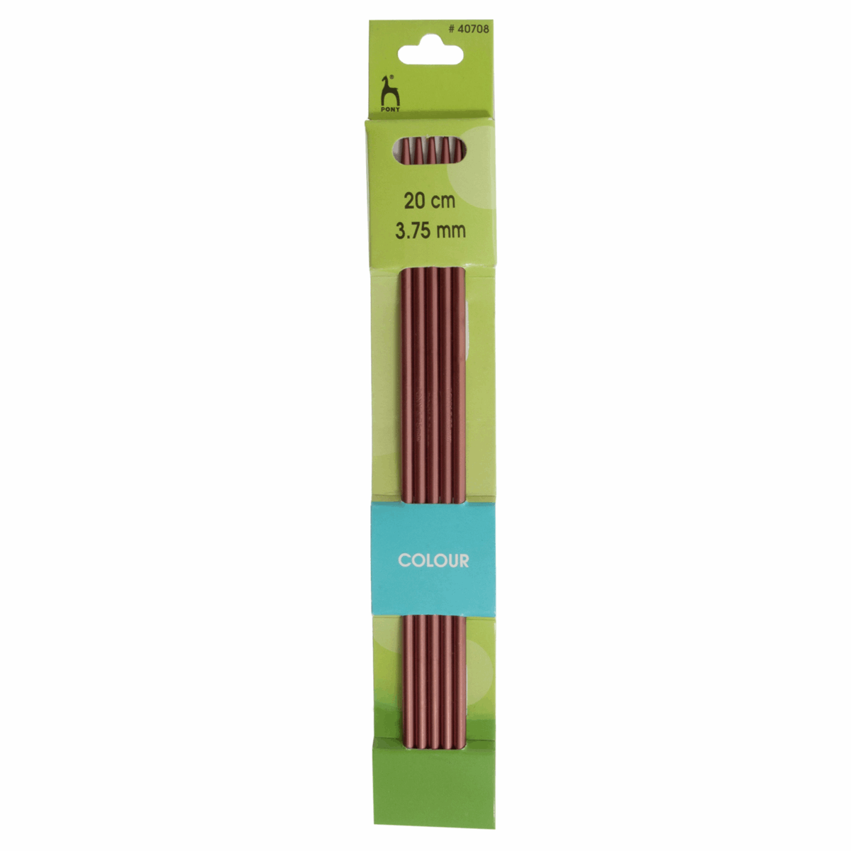 PONY Double-Ended Coloured Knitting Pins - 20cm x 3.75mm (Set of 5)