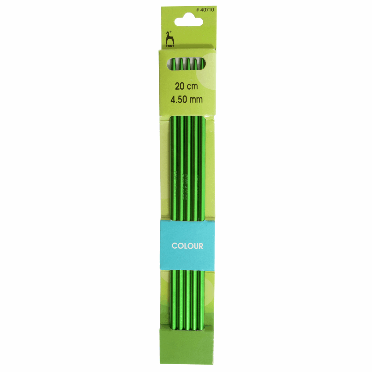 PONY Double-Ended Coloured Knitting Pins - 20cm x 4.5mm (Set of 5)