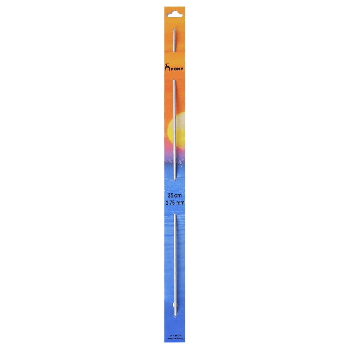 PONY Tunisian Aluminium Double-Ended Crochet Hook - 35cm x 2.75mm