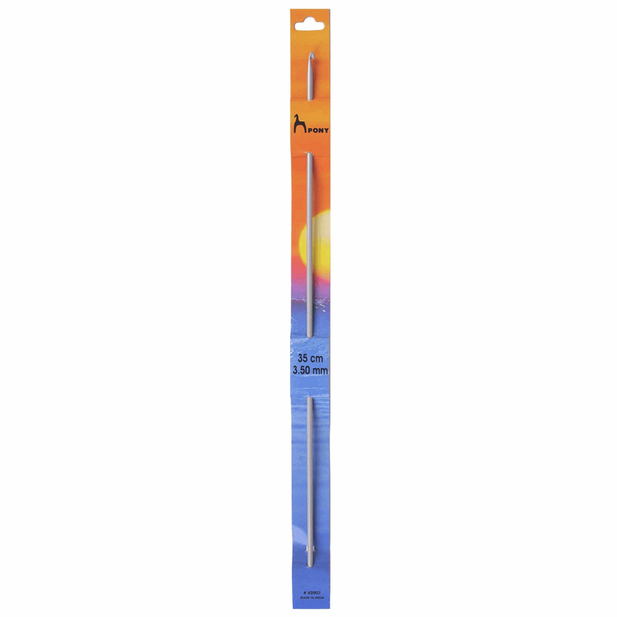 PONY Tunisian Aluminium Double-Ended Crochet Hook - 35cm x 3.50mm