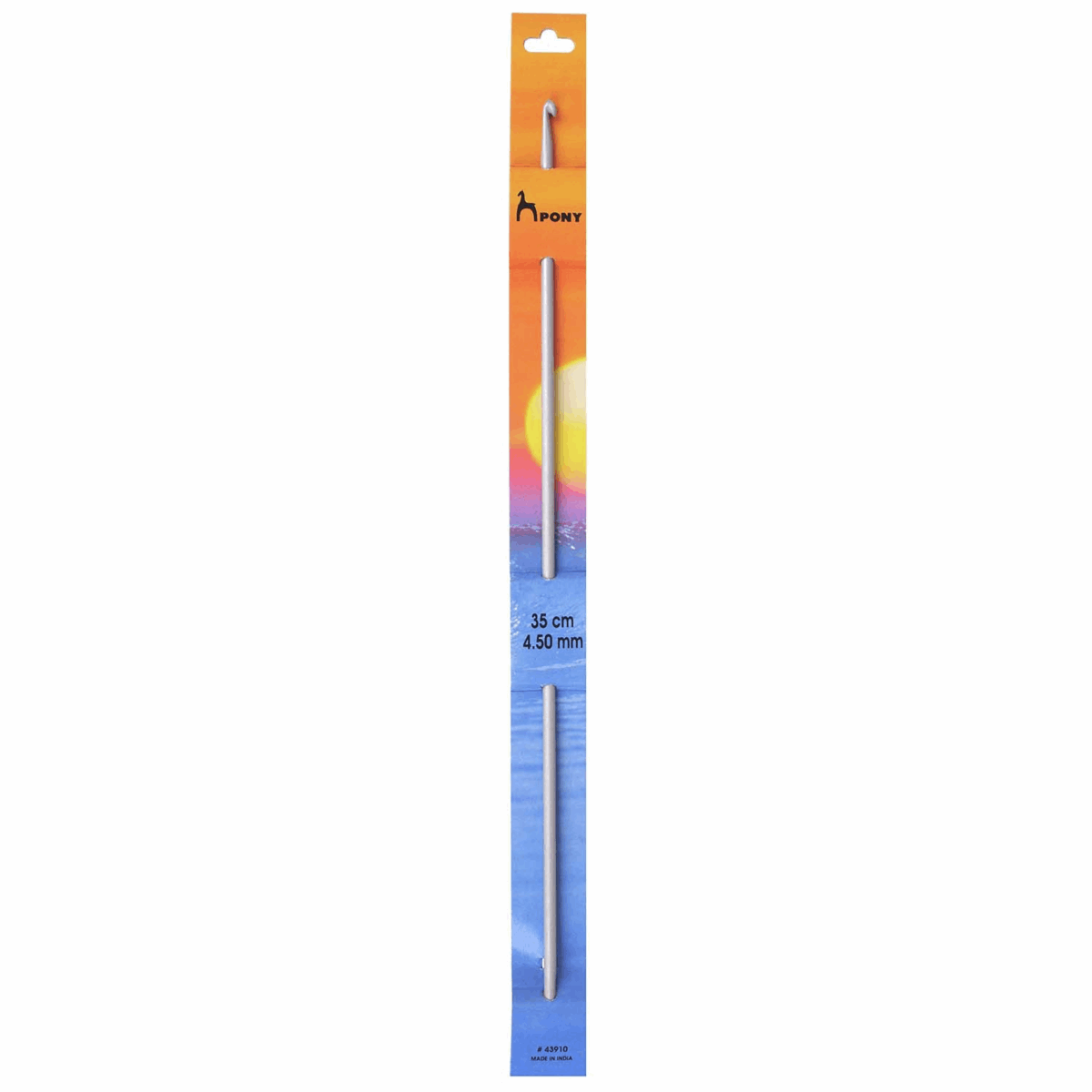 PONY Tunisian Aluminium Double-Ended Crochet Hook - 35cm x 4.50mm