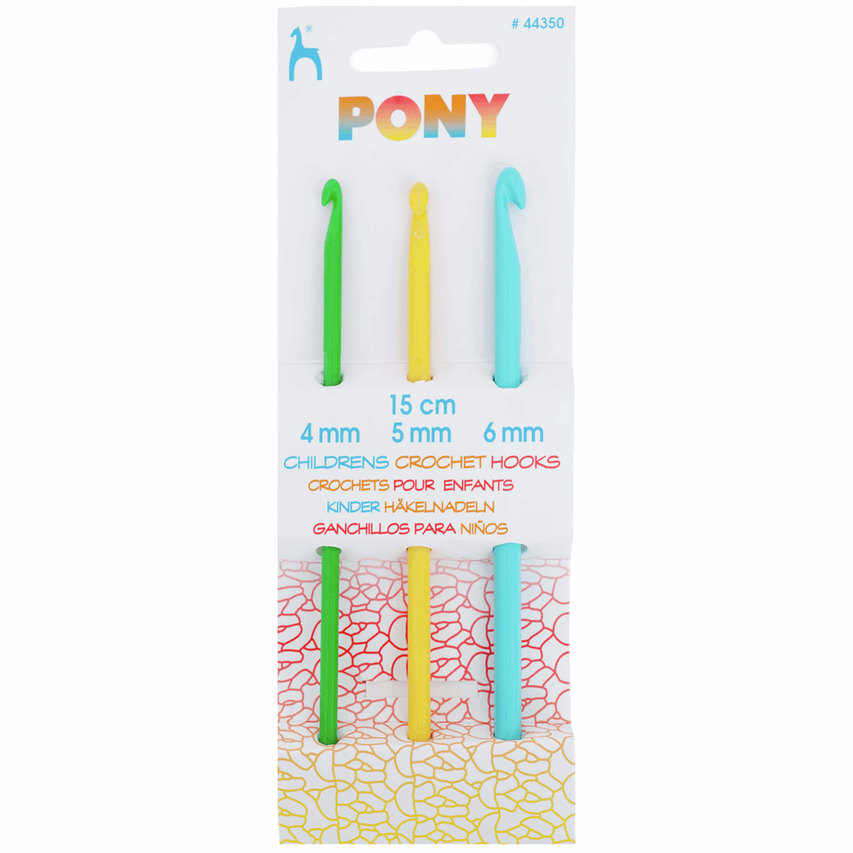 PONY Vibrant Crochet Hook Set - 3 x Assorted Sizes